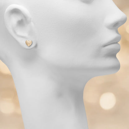 Orecchini a Cuore Diamantati in Oro Giallo